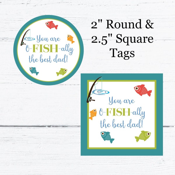 Printable Father's Day Gift Tag, Fish Themed Gift Tag, Tag for Fathers Day, Best Dad