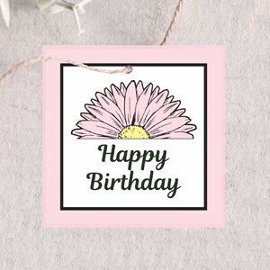 Happy Birthday Gift Tag With Sunflower Printable, Printable Birthday ...