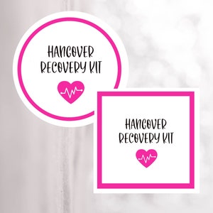 Geburtstags-Kater, Kater-Recovery-Kit Aufkleber, druckbare Kater-Recovery-Tag, Hoteltasche Aufkleber, Erwachsenen Gastgeschenk