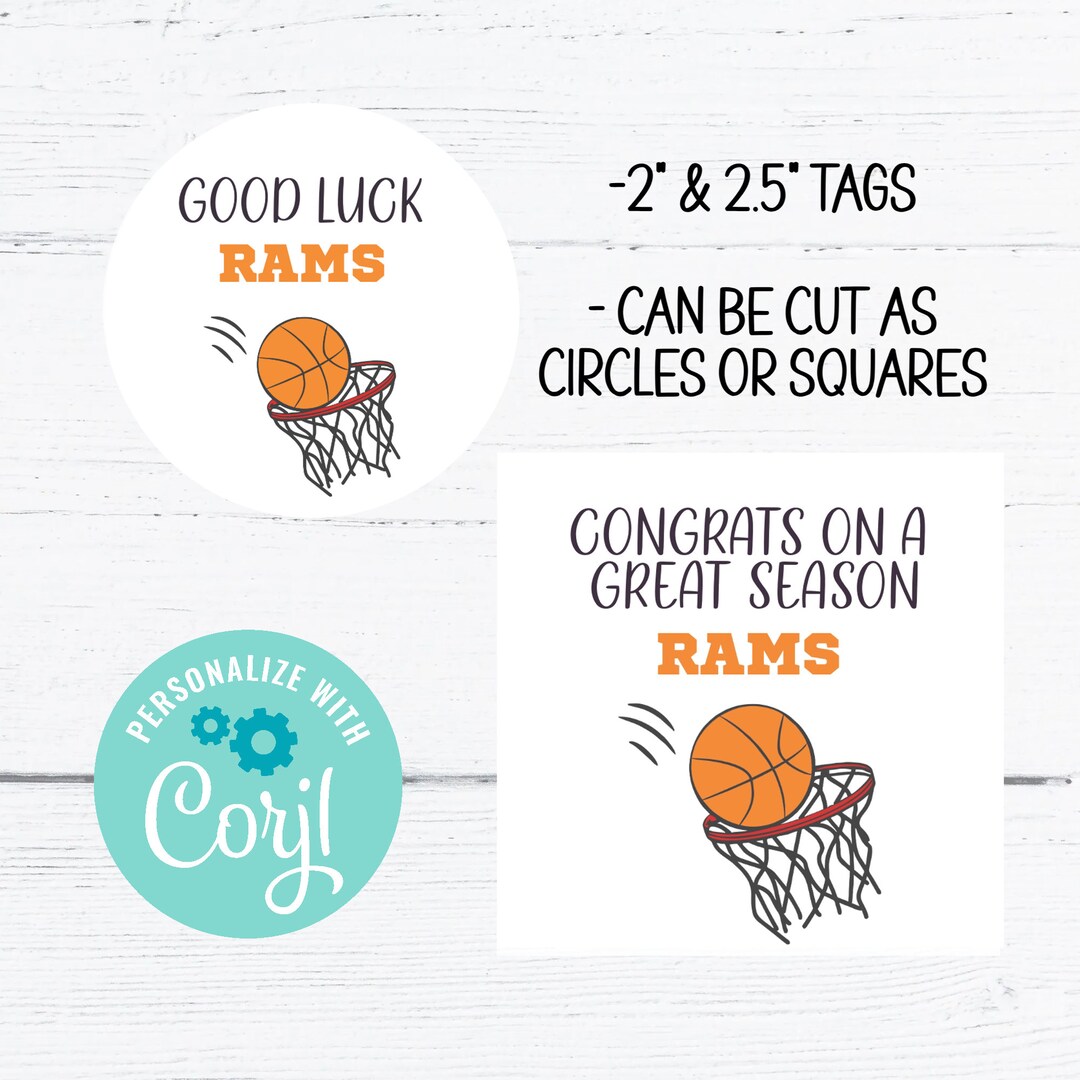 EDITABLE Team Treat Tags Printable Basketball Tags Sports - Etsy