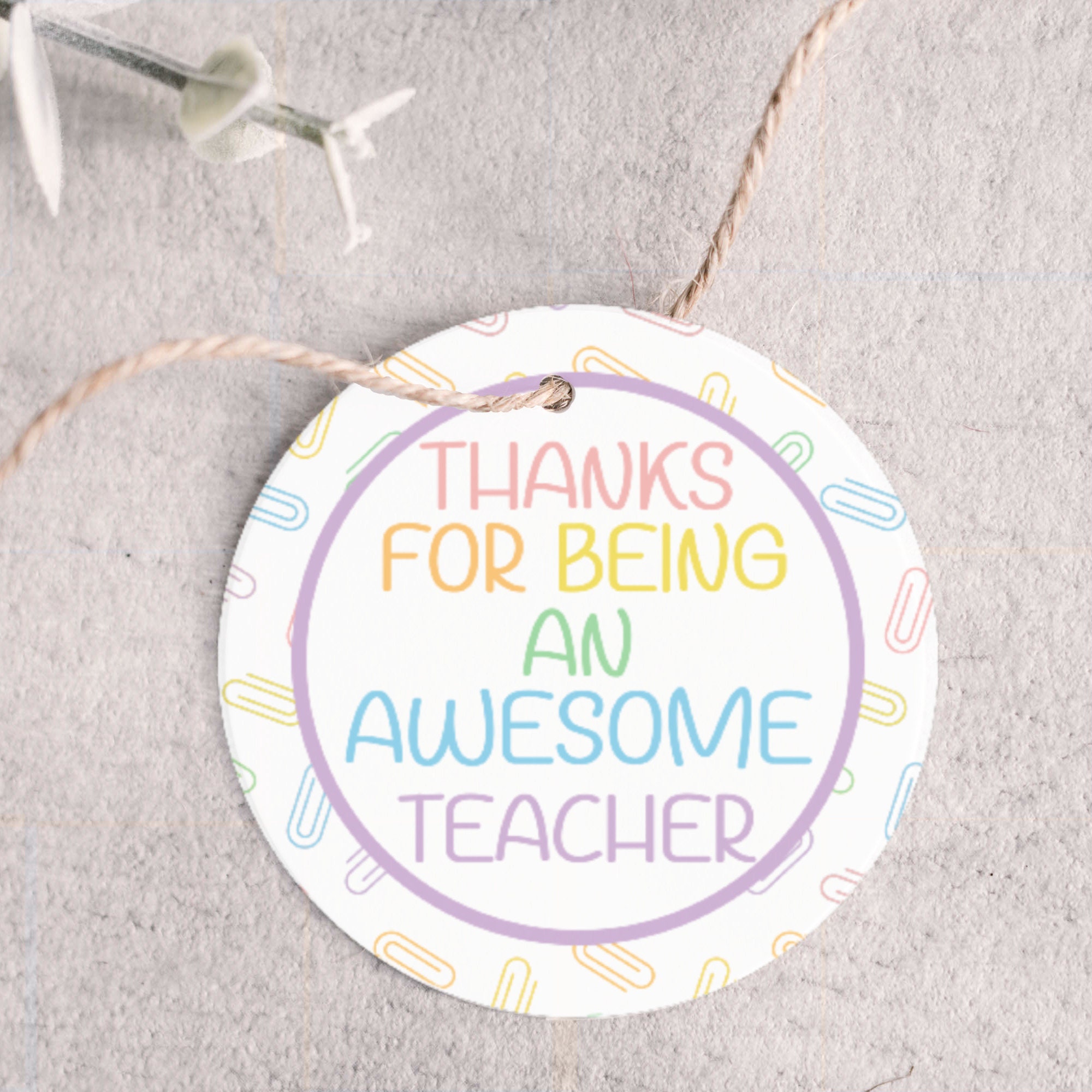 Teacher Thank You Printable Gift Tag, Printable Appreciation Tag ...