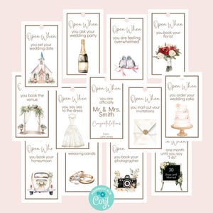Etiquetas de vino para regalo de compromiso, etiquetas de vino para hitos de la planificación de la boda, abiertas al planificar la boda, regalo para recién comprometidos