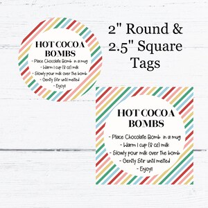 Hot Cocoa Bombs Tags, Printable Hot Chocolate Bomb Tags, Hot Chocolate Party Favor