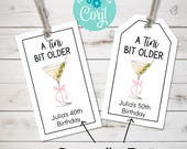 Tini Bit Older Party Favor Tag, Printable Birthday Favor Tag, Mini Alcohol Shooter Favor Tag for Milestone Birthday