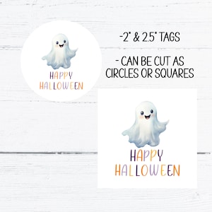 Halloween Class Gift, Printable Halloween, Halloween Favor Tags, Trick or Treat Tags, Trunk or Treat Tags, Instant Download, Happy Ghost