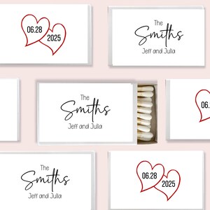 Custom Matchboxes, Personalized Matches for Wedding Souvenirs, Custom Matchbox Template with Last Name, Matchbox Labels for Wedding Favors