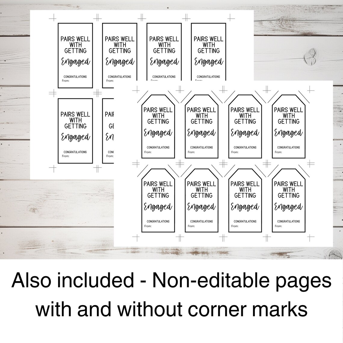 Engaged Tag Engagement Gift Editable Tag, Printable Wedding Tag, Pairs Well With ...