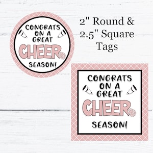 Etiquetas imprimibles de felicitaciones por el equipo, etiquetas de obsequios para el equipo deportivo, etiquetas de galletas para el equipo de porristas, etiquetas imprimibles de fin de temporada, etiquetas para bolsas de obsequios