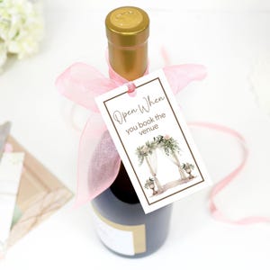 Engagement Wine Gift Tag Set, Wedding Planning Milestones Wine Tags, Open When Wedding Planning, Newly Engaged Gift
