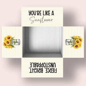 Caja de girasoles, etiquetas para paquetes de ayuda, paquete de ayuda para ella, Caja de sol, pegatinas para decorar cajas de envío, decoración de cajas y etiquetas de envío