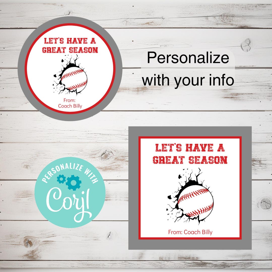 Baseball Game Day Treat Tag Editable Template, Personalized Baseball ...