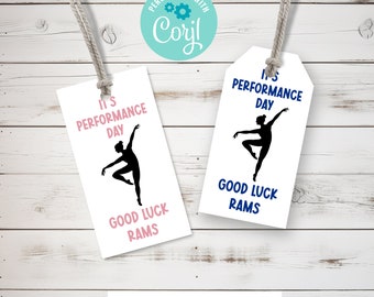 It's Performance Day Dance Tag Editable Template, Personalized Sports Team Treats Tag, Dance Recital, Dance Team, Good Luck Tags