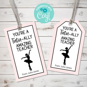 Étiquette-cadeau de remerciement modifiable pour professeur de danse, remerciement imprimable, vous êtes un allié incroyable, étiquette de jeu de mots de danse, cadeau de récital de ballet