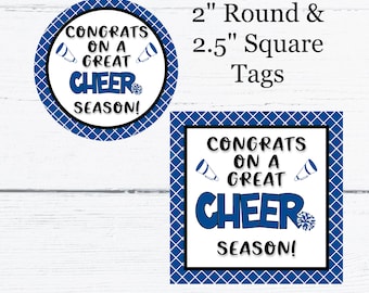 Printable Congrats Cheer Tags, Team Treat Tags, Sports Team Tags, Cookie Tags Cheer, End of Season Printable, Goodie Bag Tag