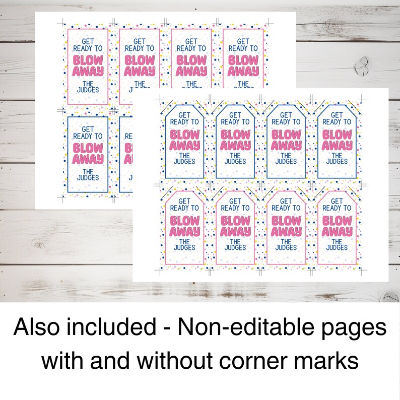 Editable Cheer Blow Away the Judges Gift Tags, Printable Sports, Good ...