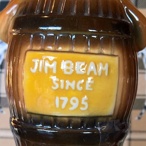 Vintage Figurine Jim Beam Reginald Fox in Barrel-1980s