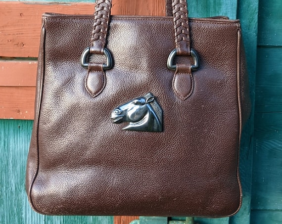 Vintage Handbag Barry Kieselstein-Cord Equestrian Leather -1990s