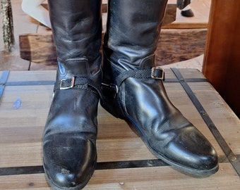 Vintage Reitstiefel aus schwarzem Leder Dressur Cavalier Kanada – 1990er Jahre