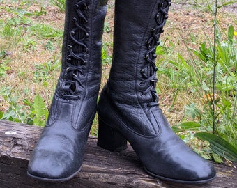 black patent leather gogo boots