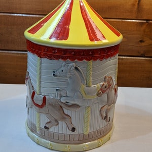 Vintage Cookie Jar Carousel Ponies – 1960s