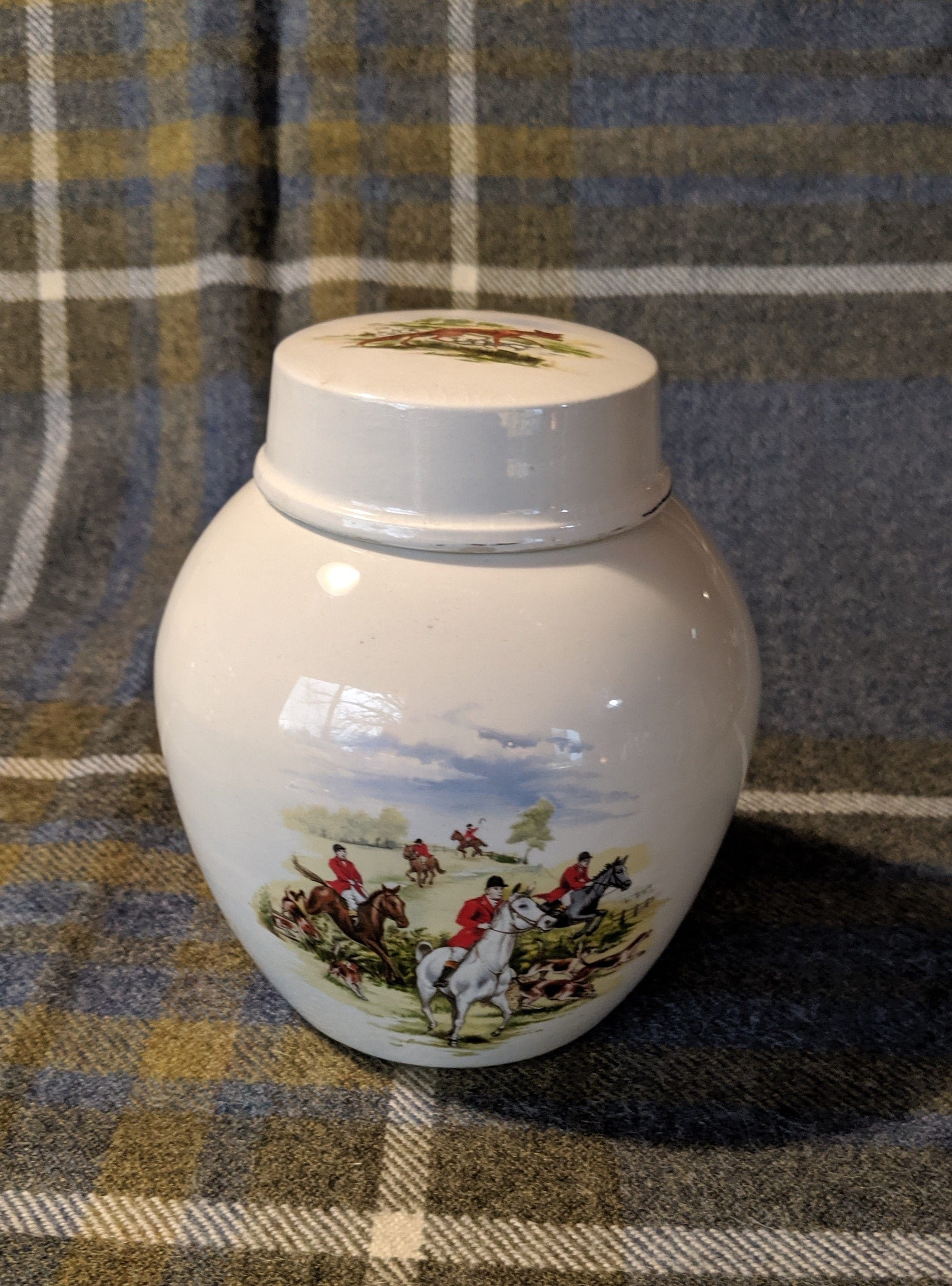 Vintage Ginger Jar Bristol Pottery R. Twining Co Ltd Fox Hunters