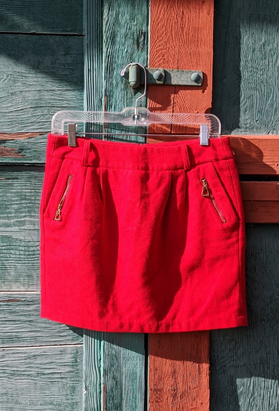 Vintage Skirt Hunt Club Red W/Stirrup Zipper Pull… - image 6