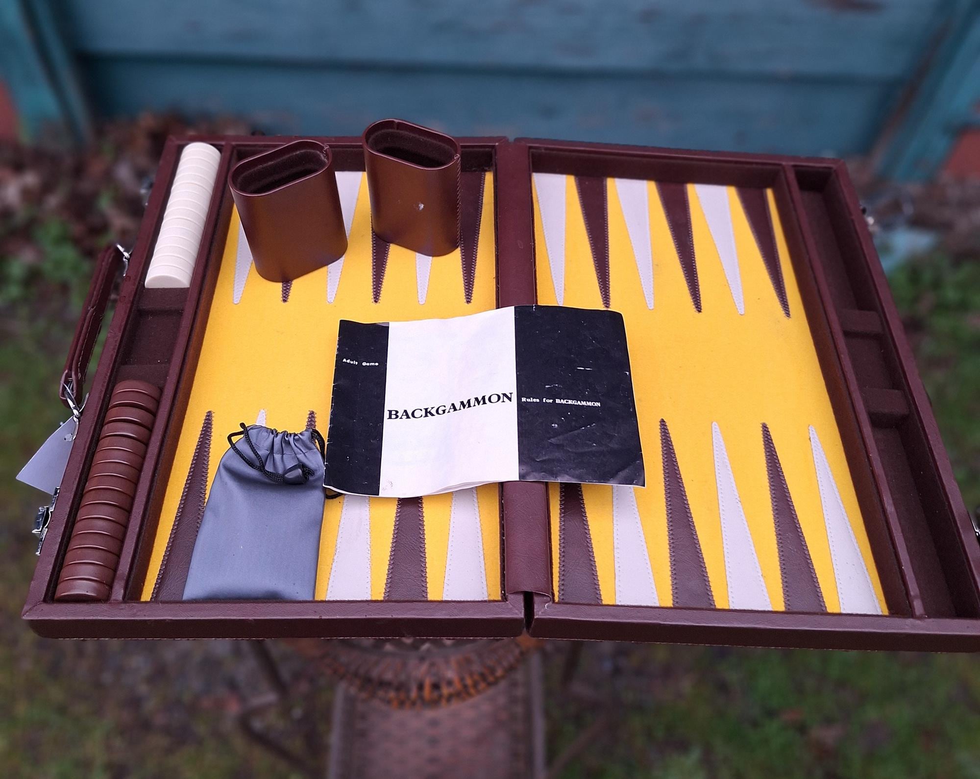 Set Backgammon Gigante Effetto Pelle Di Coccodrillo, Maxi Tavoliere 19 Pollici Idea Regalo Vintage