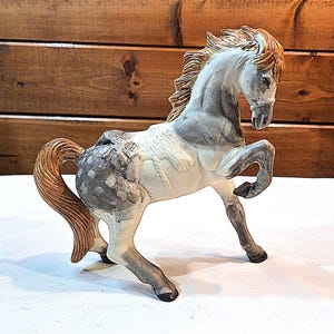 Vintage Porcelain Indian Pony Figurine Hand Painted and Hand Thrown – 1970s