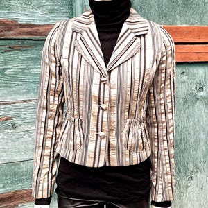 Vintage Jacket Cropped Carnival Stripe Charles Gray London size 4– 1990s
