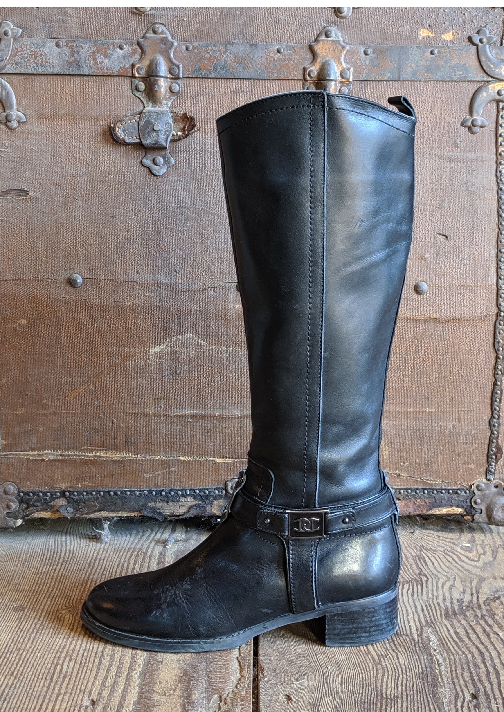 Vintage Riding Boots Etienne Aigner Tall Leather Equestrian lining