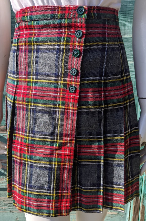 Vintage Skirt Plaid School Girl Paris Pleated – 1… - image 3