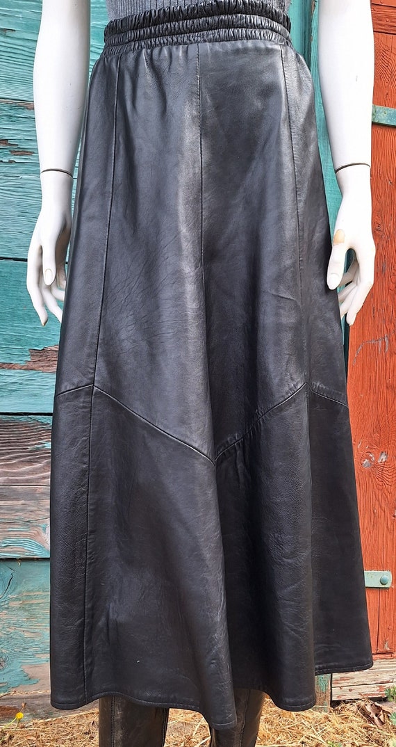 Vintage leather skirt boot Gem