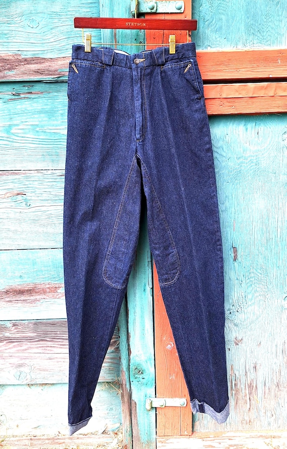Vintage Riding Jods Full Seat Denim Polo Ralph Lauren Equestrian Apparel – 1990s