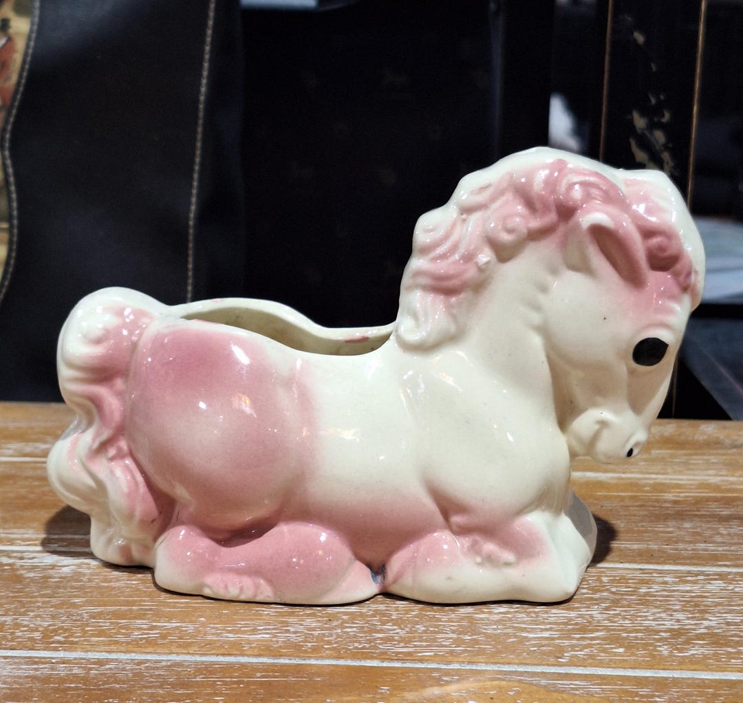 ベビープランター　レトロ　犬　 ピンクの帽子　陶器　花器　置物 il_1080xN.6398854262_pxp0.jpg