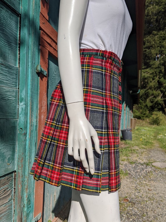 Vintage Skirt Plaid School Girl Paris Pleated – 1… - image 4