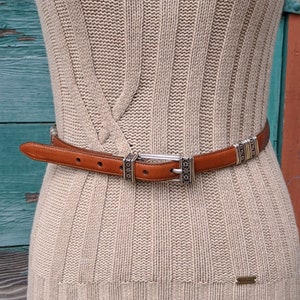 Horseshoe buckle black/brown 40 mm reversible leather belt