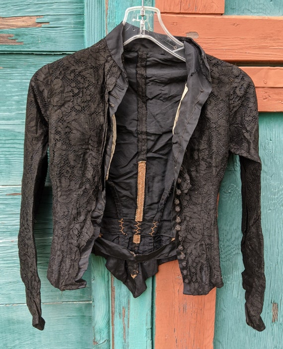 Antique Victorian Riding Top Structured Bodice wi… - image 2