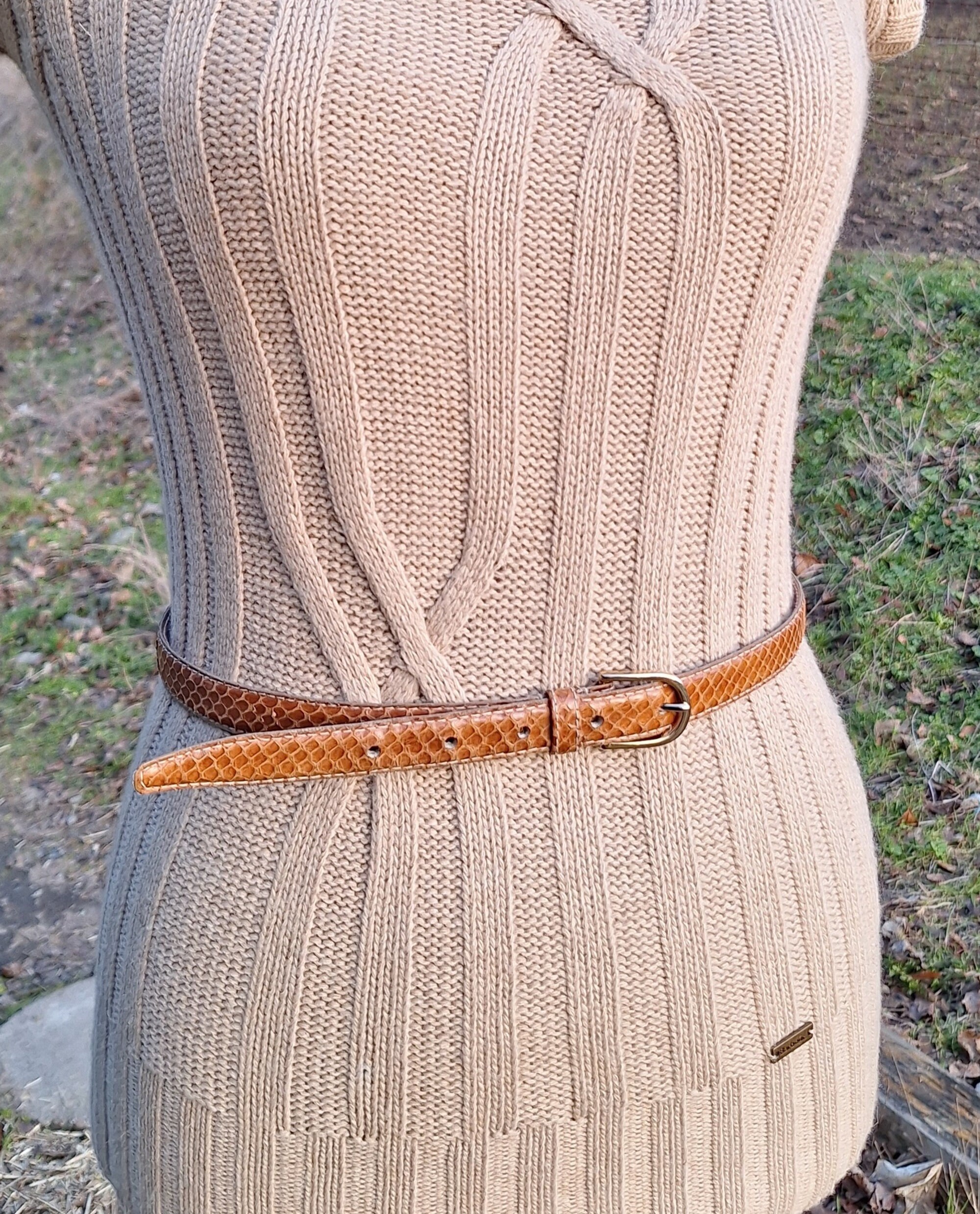 Vintage 1980s Womens Beige Tan Genuine Snake Skin Leather Skinny Waist Belt Sz M Vintage Tan Genuine Snakeskin Slim Ladies Belt | eBay main image 2