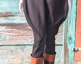 glamb　Fred check jodhpurs-(GB0418-P08) Vintage Black Jodhpur Riding Breech With Flare Leg and Foot