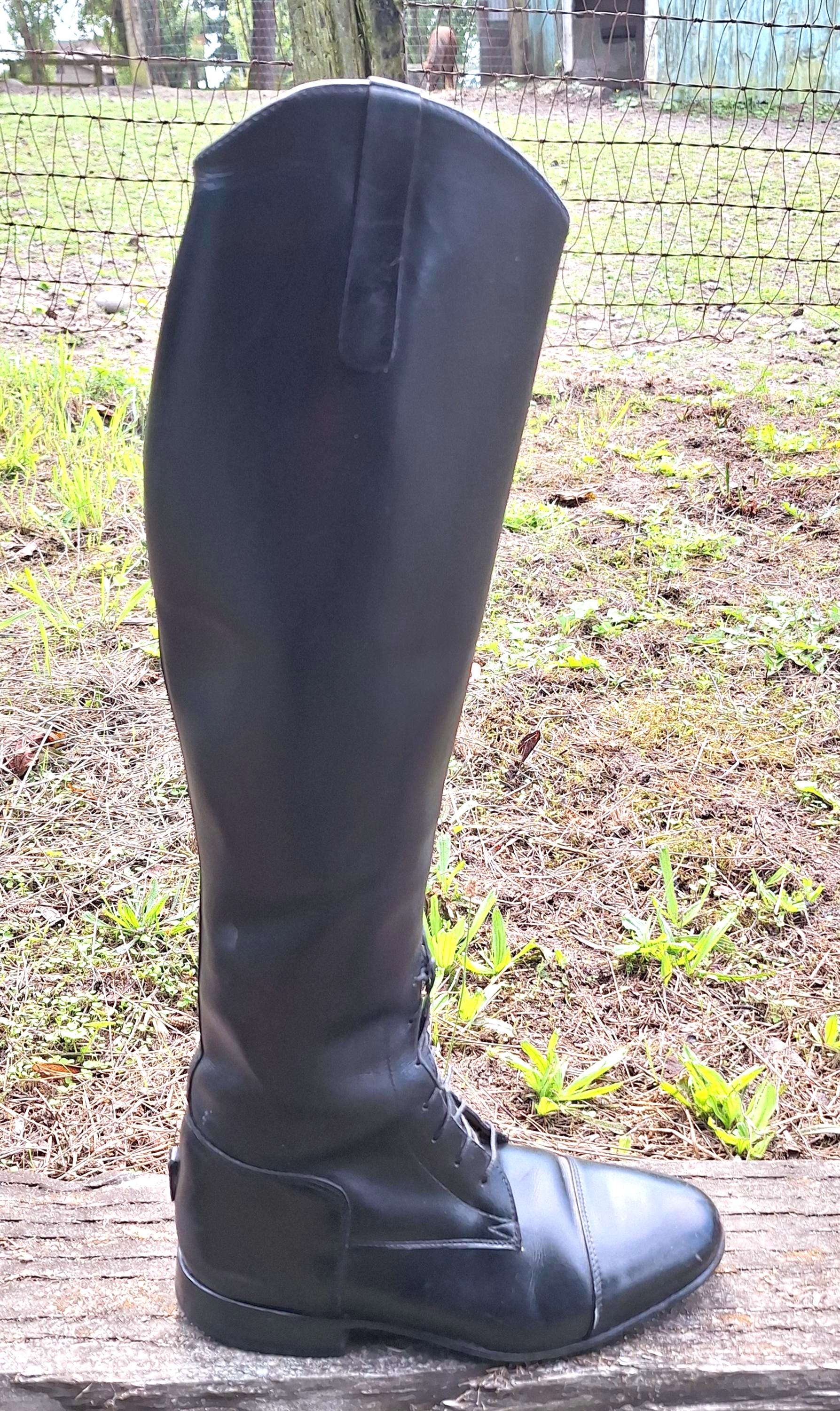 Vintage Konig West Germany Black Leather Equestrian Riding Boots Size German 4 Vintage German Equestrian Riding Boots by Cavallo Black Very  main image 2