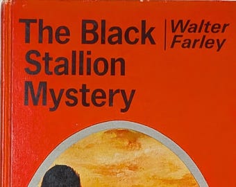 Livre vintage « The Black Stallion Mystery » de la bibliothèque Walter Farley – 1957