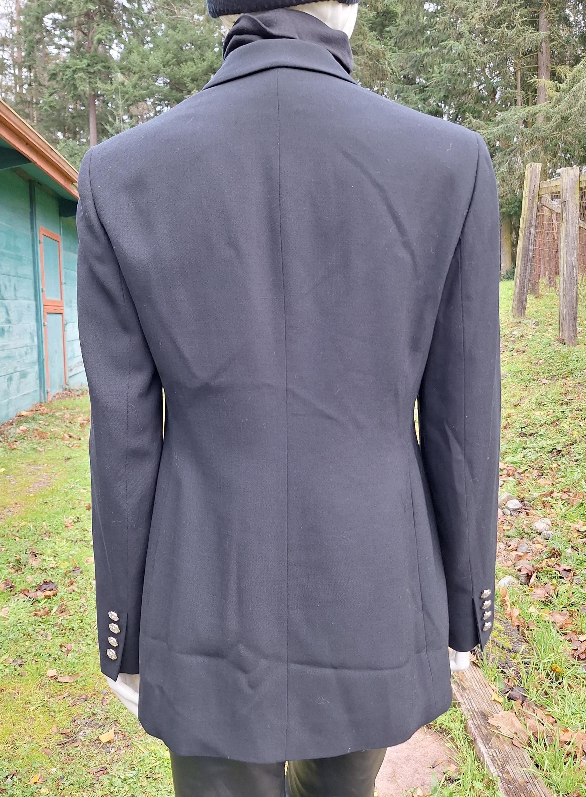 Vintage Blazer Ralph Lauren Black Wool Logo Pocket Equestrian 
