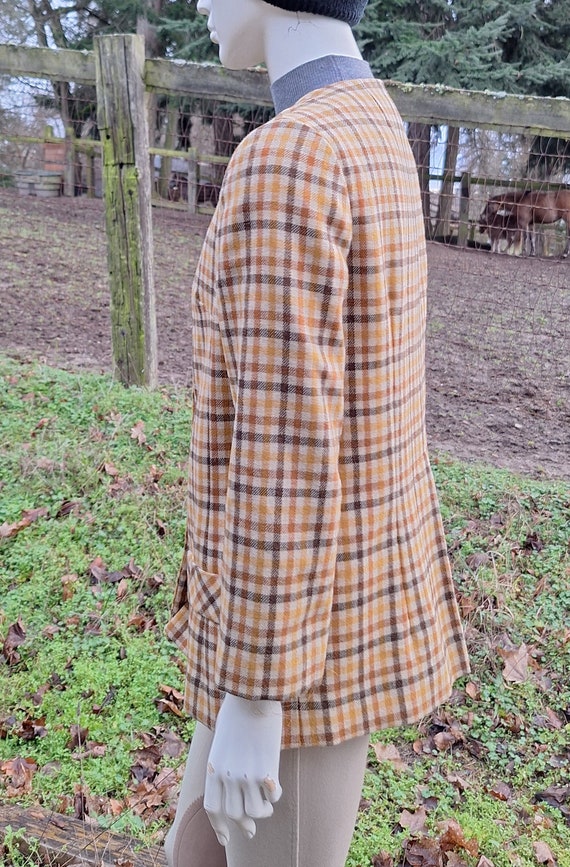 Vintage Jacket Wool Autumn Tattersall with Silk l… - image 5