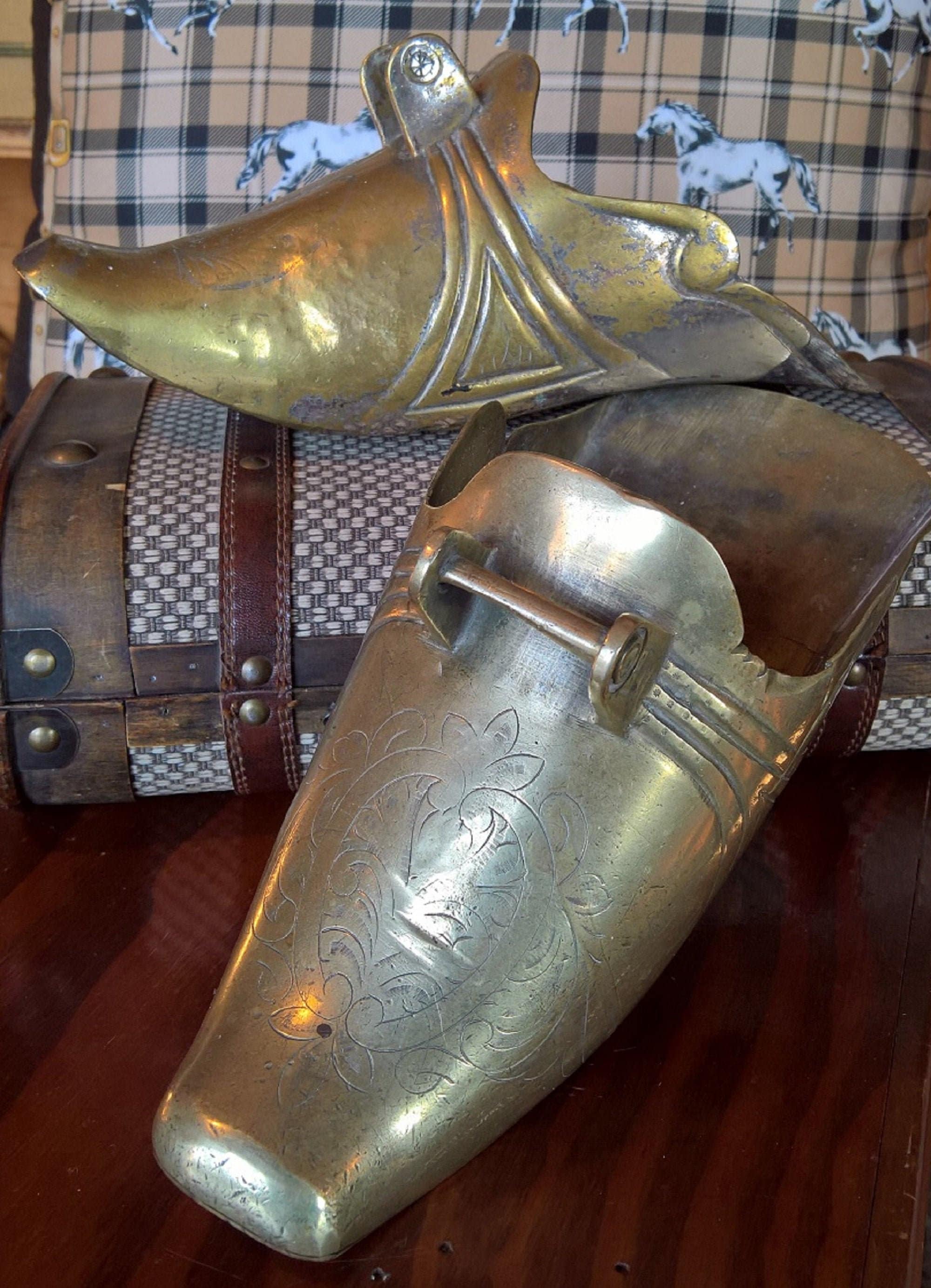 Vintage Stirrups Spanish Conquistador Saddle Brassearly 1900s