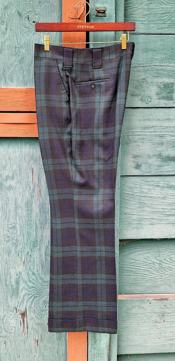 Vintage Men’s Trousers Blackwatch Tartan Plaid Hag