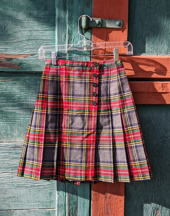 Vintage Skirt Plaid School Girl Paris Pleated – 1… - image 6