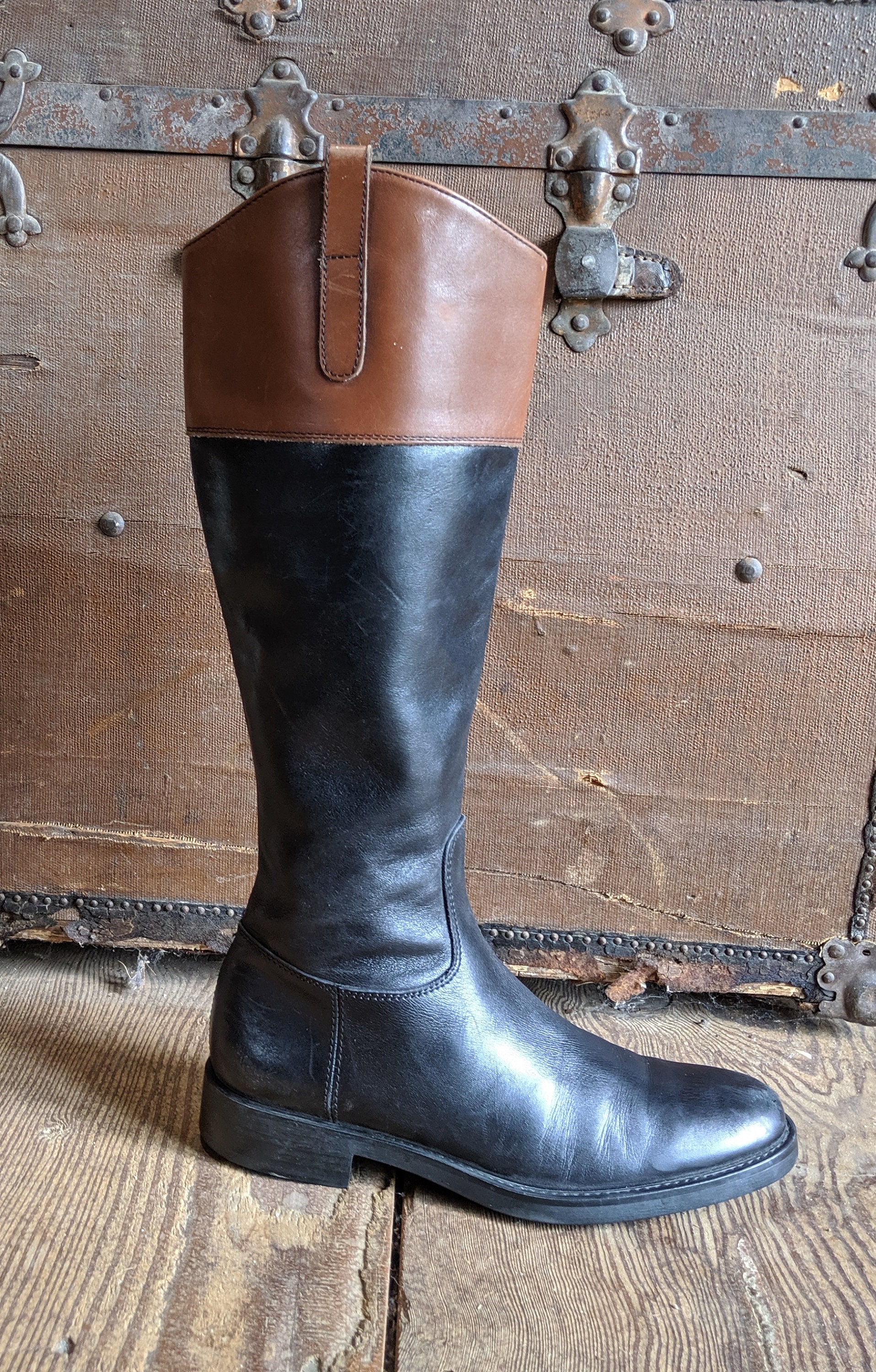 Vintage Pollini Two-Toned Leather Riding Boots/37EU