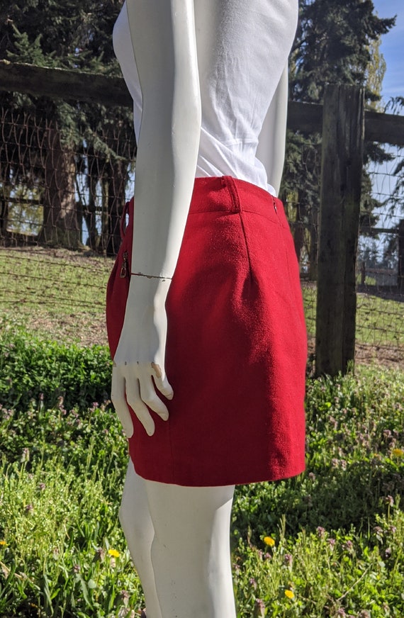 Vintage Skirt Hunt Club Red W/Stirrup Zipper Pull… - image 4