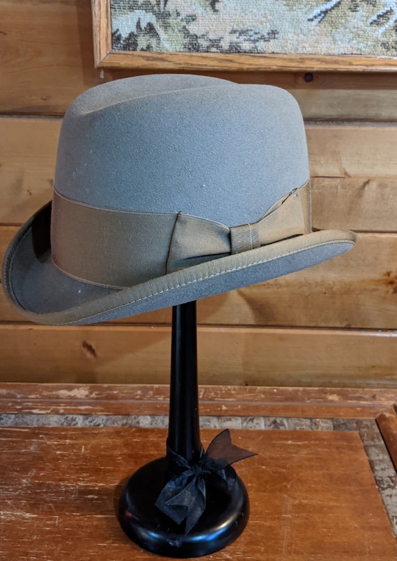 Vintage Homburg Saddle Derby with Wide Grosgrain … - image 1