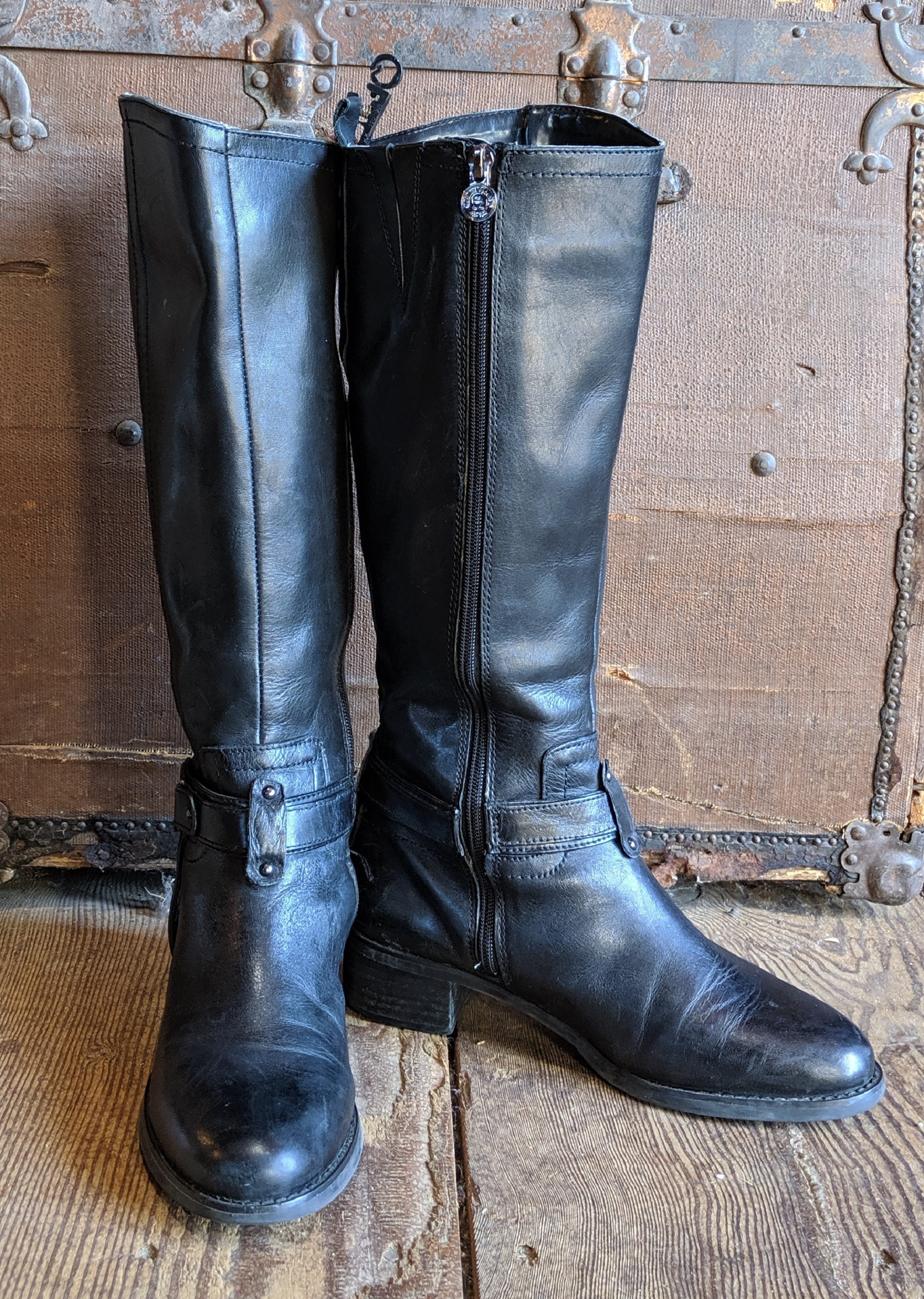 Vintage Riding Boots Etienne Aigner Tall Leather Equestrian lining